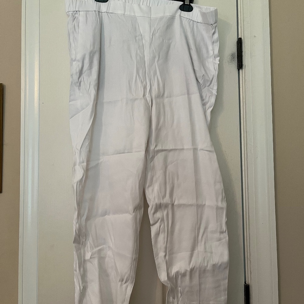 White Linen JJill pull on pants